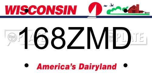 168ZMD Wisconsin License Plate