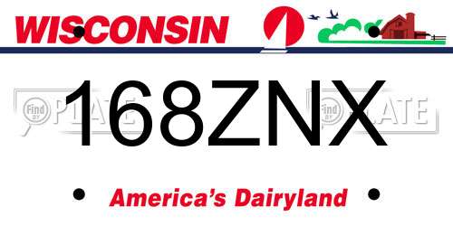 168ZNX Wisconsin License Plate
