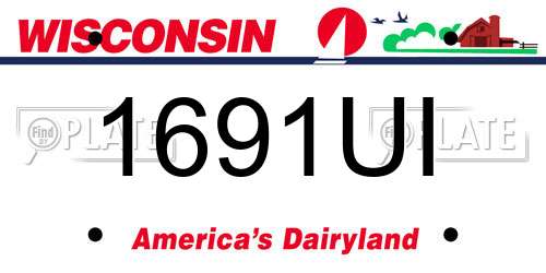 1691UI Wisconsin License Plate