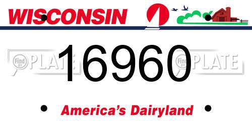 16960 Wisconsin License Plate