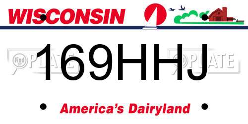 169HHJ Wisconsin License Plate