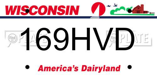 169HVD Wisconsin License Plate