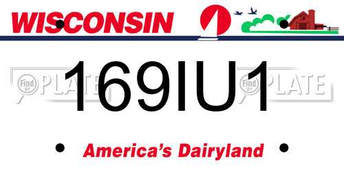 169IU1 Wisconsin License Plate