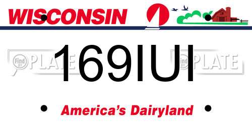 169IUI Wisconsin License Plate