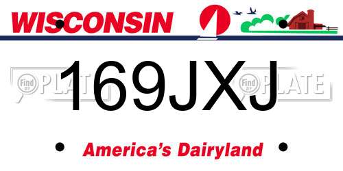 169JXJ Wisconsin License Plate