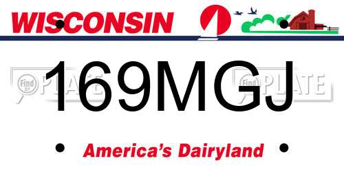 169MGJ Wisconsin License Plate