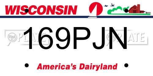 169PJN Wisconsin License Plate