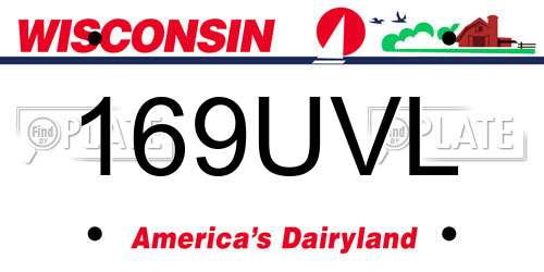 169UVL Wisconsin License Plate