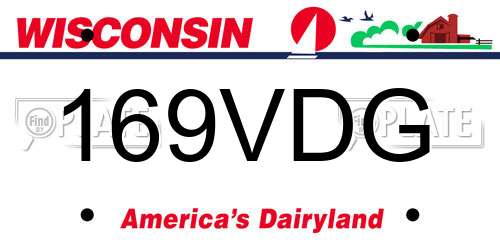 169VDG Wisconsin License Plate