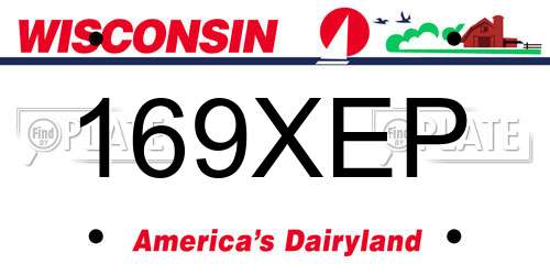 169XEP Wisconsin License Plate