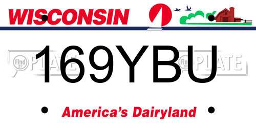 169YBU Wisconsin License Plate