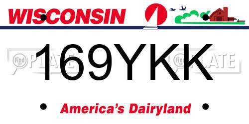 169YKK Wisconsin License Plate