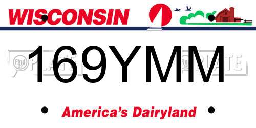 169YMM Wisconsin License Plate