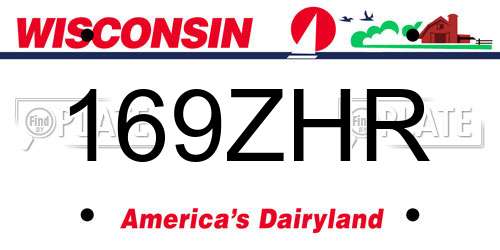 169ZHR Wisconsin License Plate