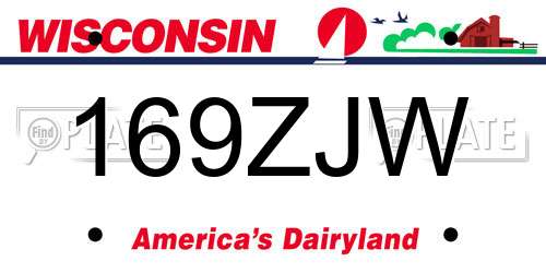 169ZJW Wisconsin License Plate