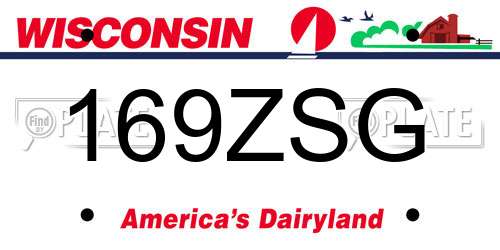 169ZSG Wisconsin License Plate