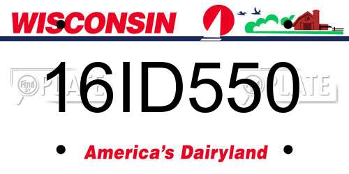 16ID550 Wisconsin License Plate