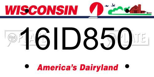16ID850 Wisconsin License Plate