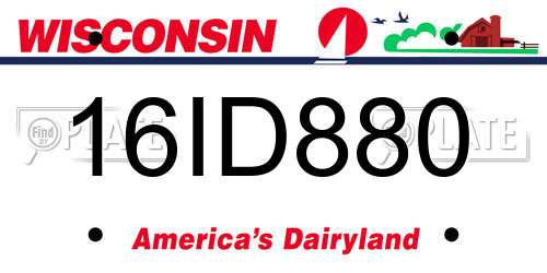 16ID880 Wisconsin License Plate