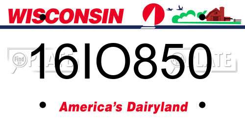 16IO850 Wisconsin License Plate
