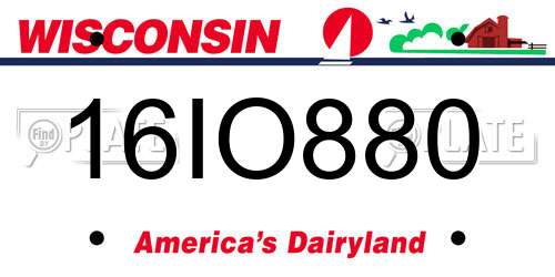 16IO880 Wisconsin License Plate