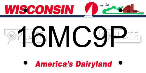 16MC9P Wisconsin License Plate