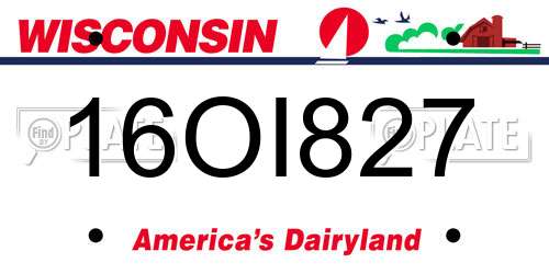 16OI827 Wisconsin License Plate