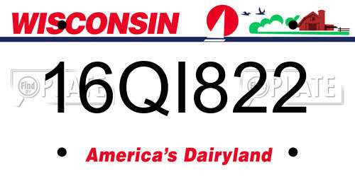 16QI822 Wisconsin License Plate