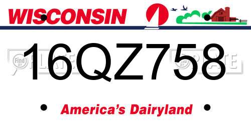 16QZ758 Wisconsin License Plate