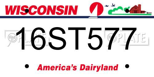 16ST577 Wisconsin License Plate