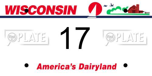 17 Wisconsin License Plate