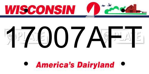 17007AFT Wisconsin License Plate