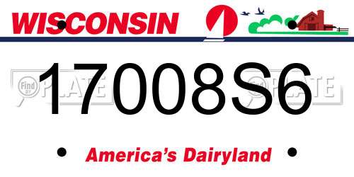 17008S6 Wisconsin License Plate