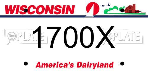 1700X Wisconsin License Plate