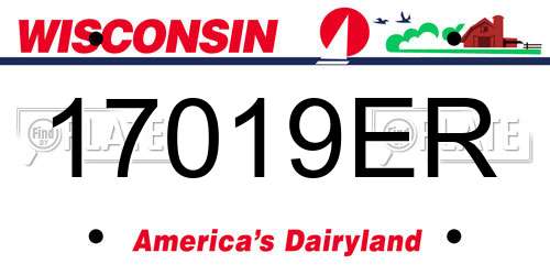 17019ER Wisconsin License Plate
