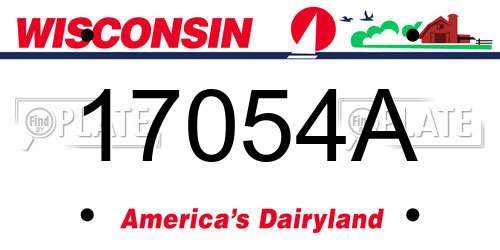 17054A Wisconsin License Plate