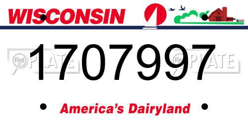1707997 Wisconsin License Plate