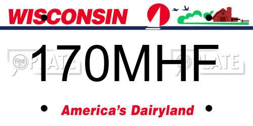170MHF Wisconsin License Plate