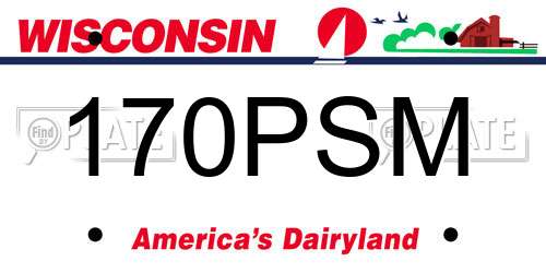 170PSM Wisconsin License Plate