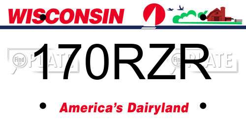 170RZR Wisconsin License Plate