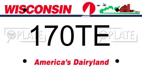 170TE Wisconsin License Plate
