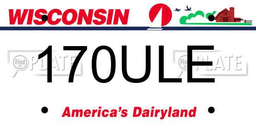 170ULE Wisconsin License Plate