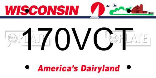 170VCT Wisconsin License Plate