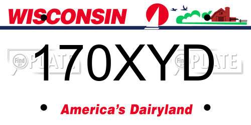 170XYD Wisconsin License Plate