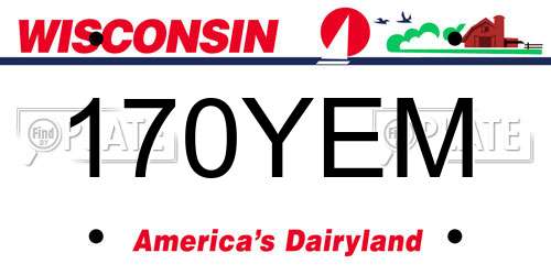 170YEM Wisconsin License Plate