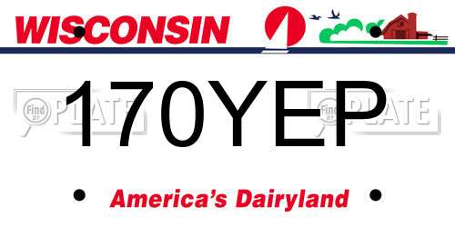 170YEP Wisconsin License Plate