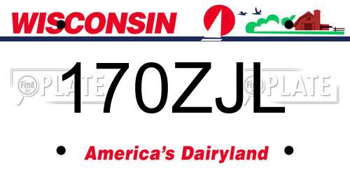 170ZJL Wisconsin License Plate