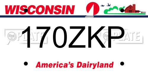 170ZKP Wisconsin License Plate