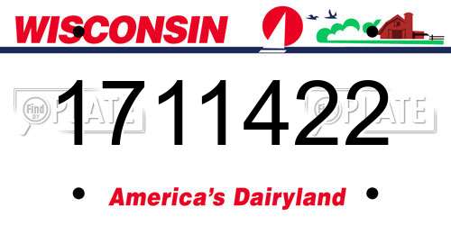1711422 Wisconsin License Plate