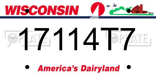 17114T7 Wisconsin License Plate